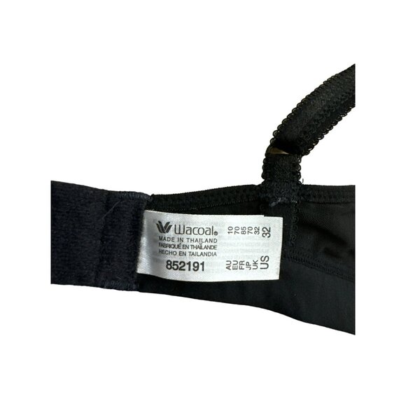 Wacoal Embrace Lace Bra 32A 32B 32C Black Wire Free Soft-Cup Bralette 852191 - Picture 4 of 4